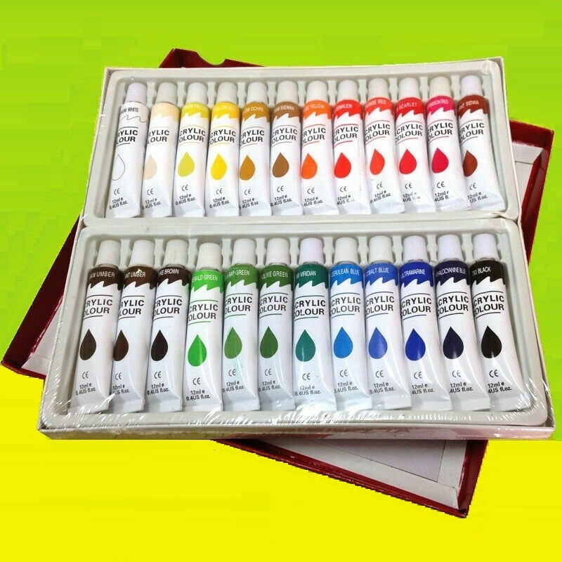 Montico Acrylic Paint Set – 24 Colors , Professional Painting Set Tubes 12ml