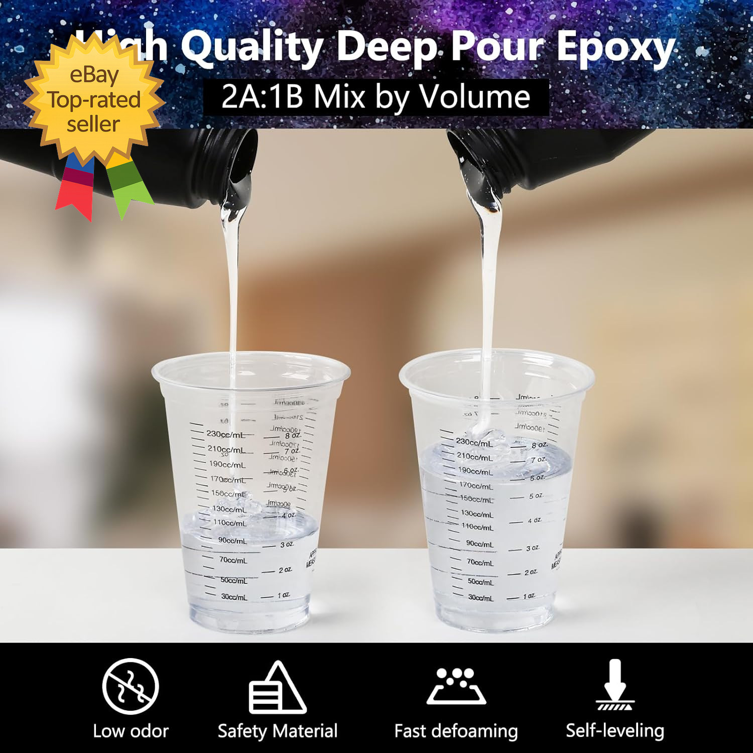 Deep Pour Epoxy Resin 3Gallon Resin Epoxy Kit (2:1) for 2-4 Inch Pour