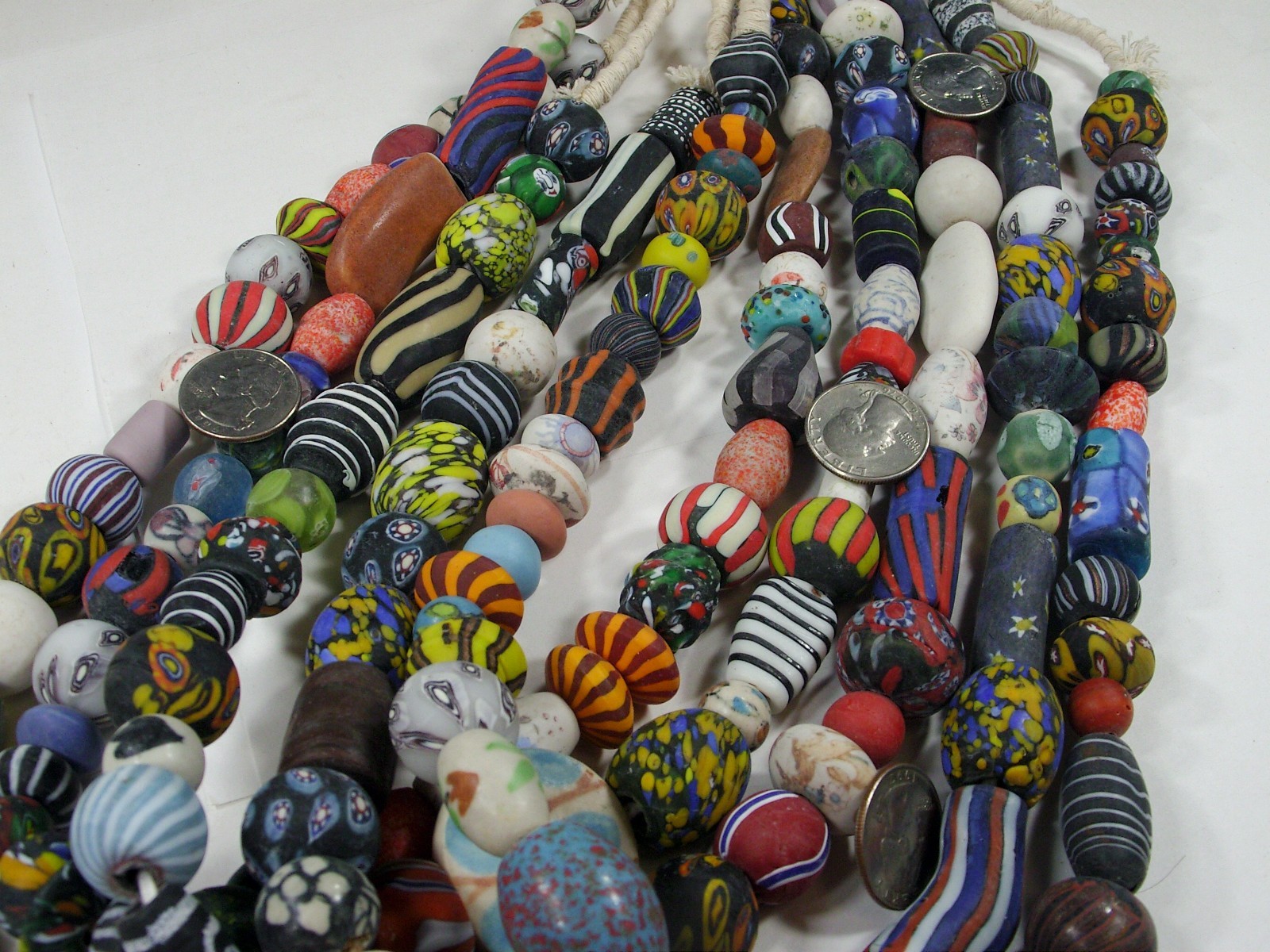 4 Strands 24″ India Handmade 2nd Quality Replica African Trade Beads (PO-9) ⭐