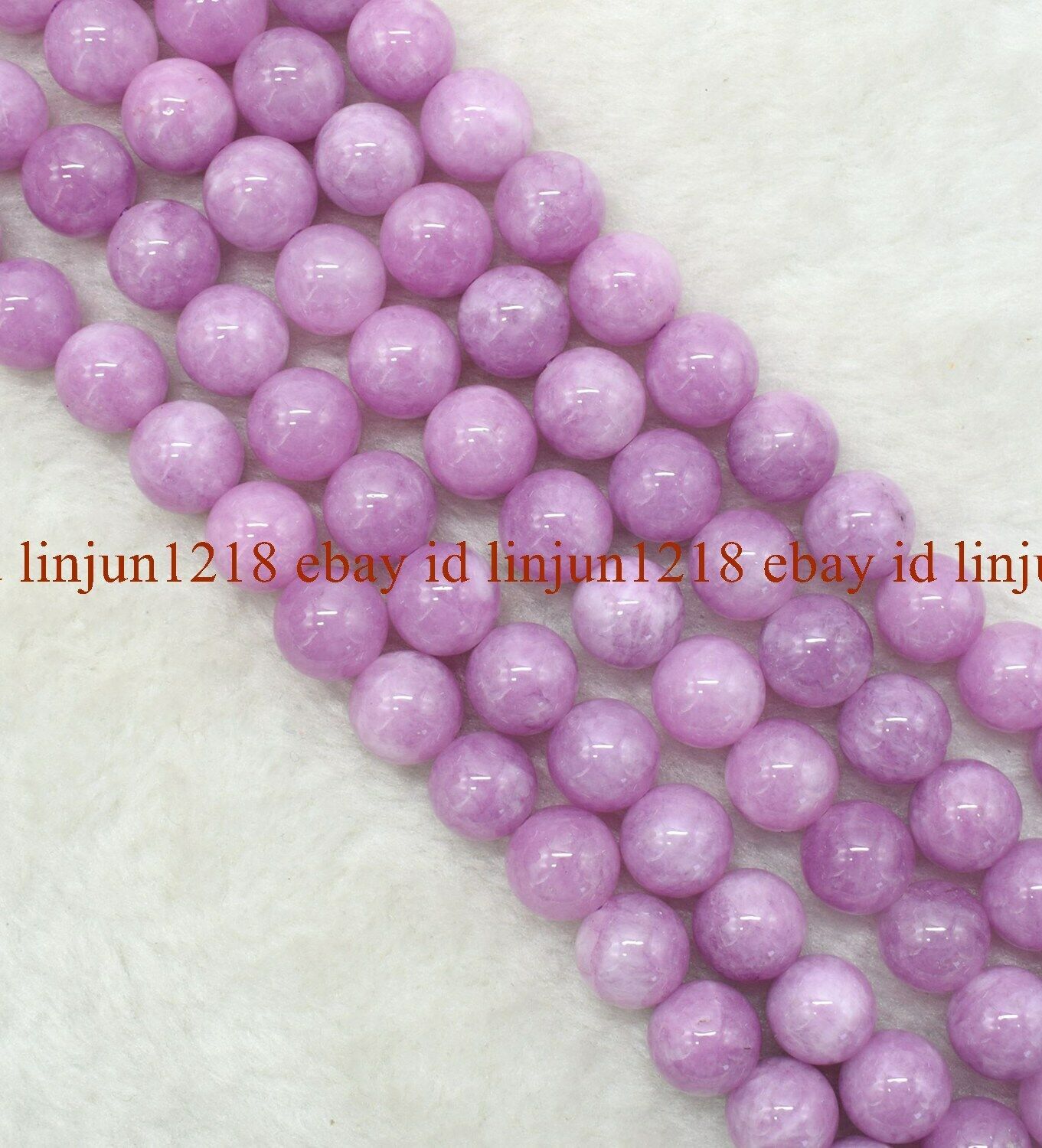 Natural 6/8/10/12mm Purple kunzite Round Gemstone Loose Beads 15″