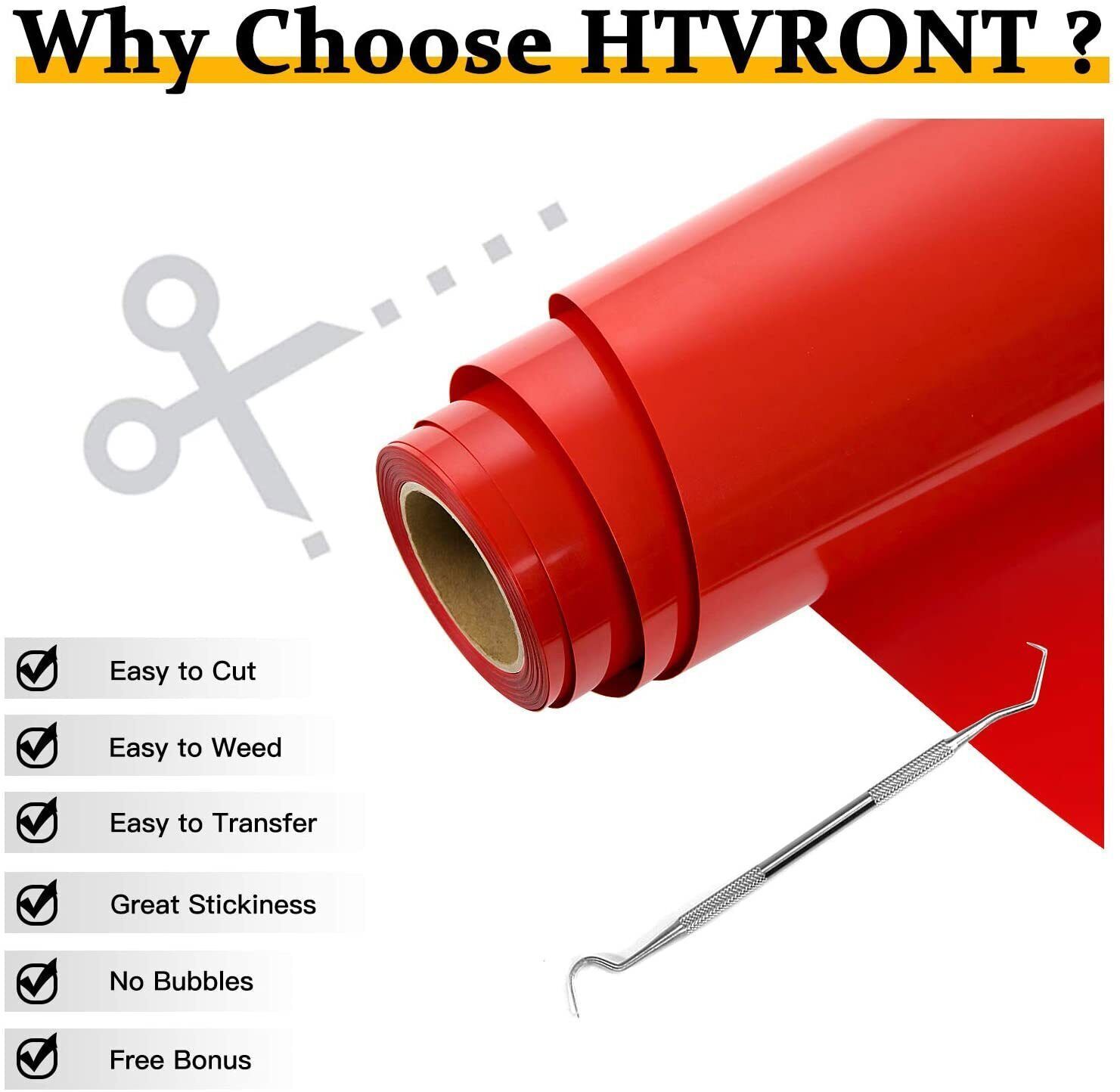 12″x 20FT Heat Transfer Vinyl Iron HTV Paper Cricut & Silhouette T-shirt Garment