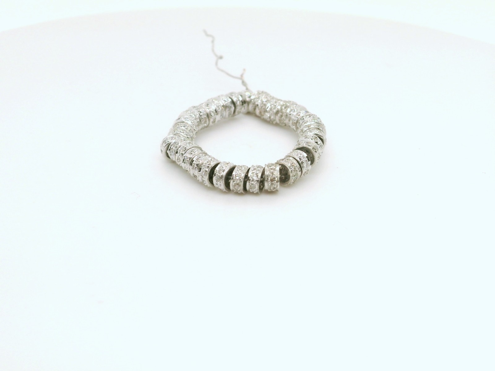 4mm Wheel Spacer Rondelle real diamond 18k white Gold Handmade Beads, finding