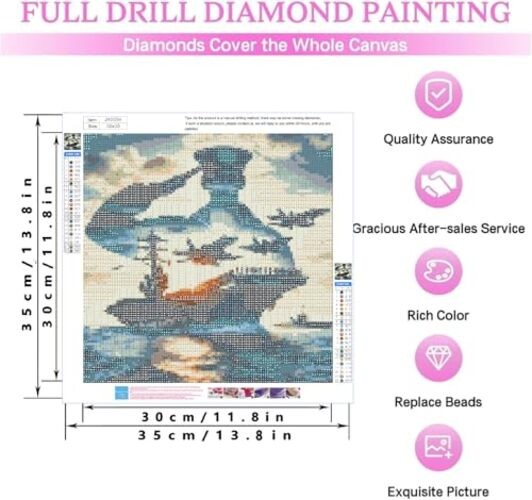 Independence Day Diamond Painting Kits for Adults Beginners, 5D Full JX0094-US