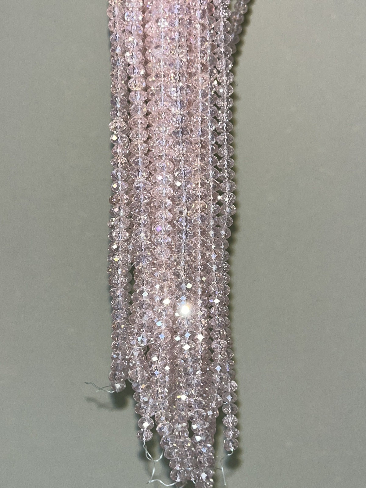 Czech Glass Fire Polished Rondelle Faceted Beads Pink 25x Strands 4mm & 5x 2mm