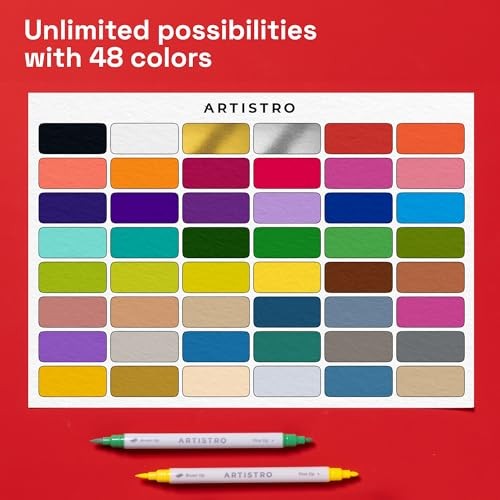ARTISTRO 48 Acrylic Paint Pens – Dual Tip Assorted Number of Itemss , Styles