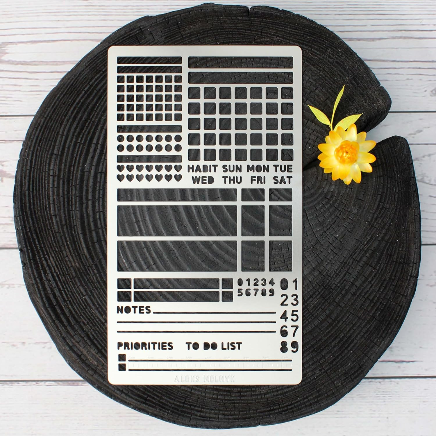 No.423 Metal Stencil for Bullet Journaling, Bookmark, Planning, Banners, Line…