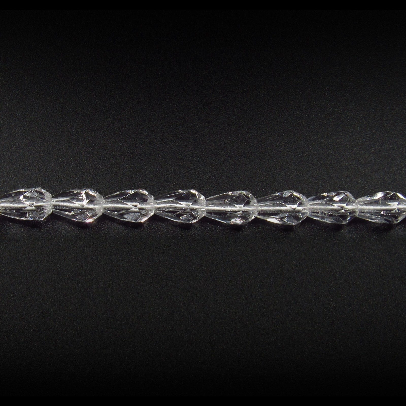 Crystal Clear Transparent- 50 7×5 mm Teardrop Czech Glass Fire Polish Beads