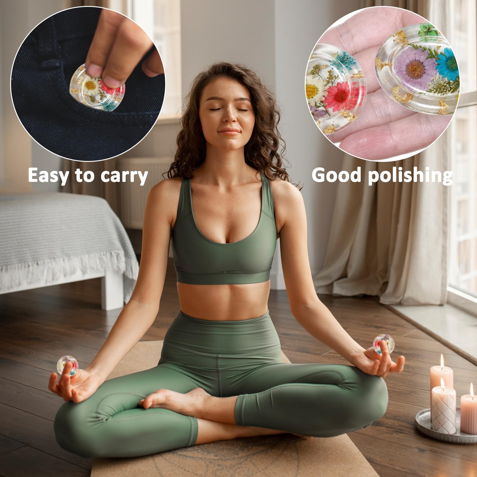 Thumb Worry Stone Resin Silicone Molds Heart round Oval Shapes for Stress Relax