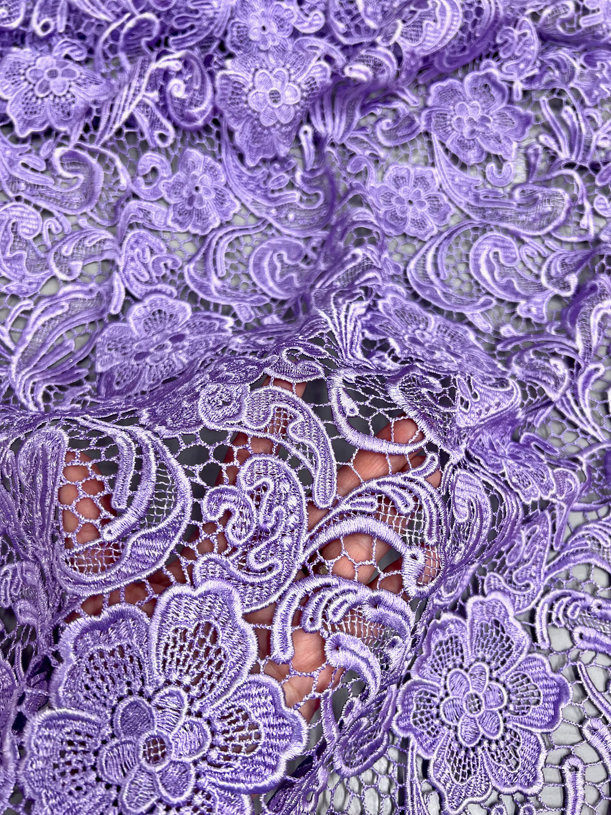 Maggie LAVENDER Guipure Venice Heavy Lace Fabric by the Yard – 10019