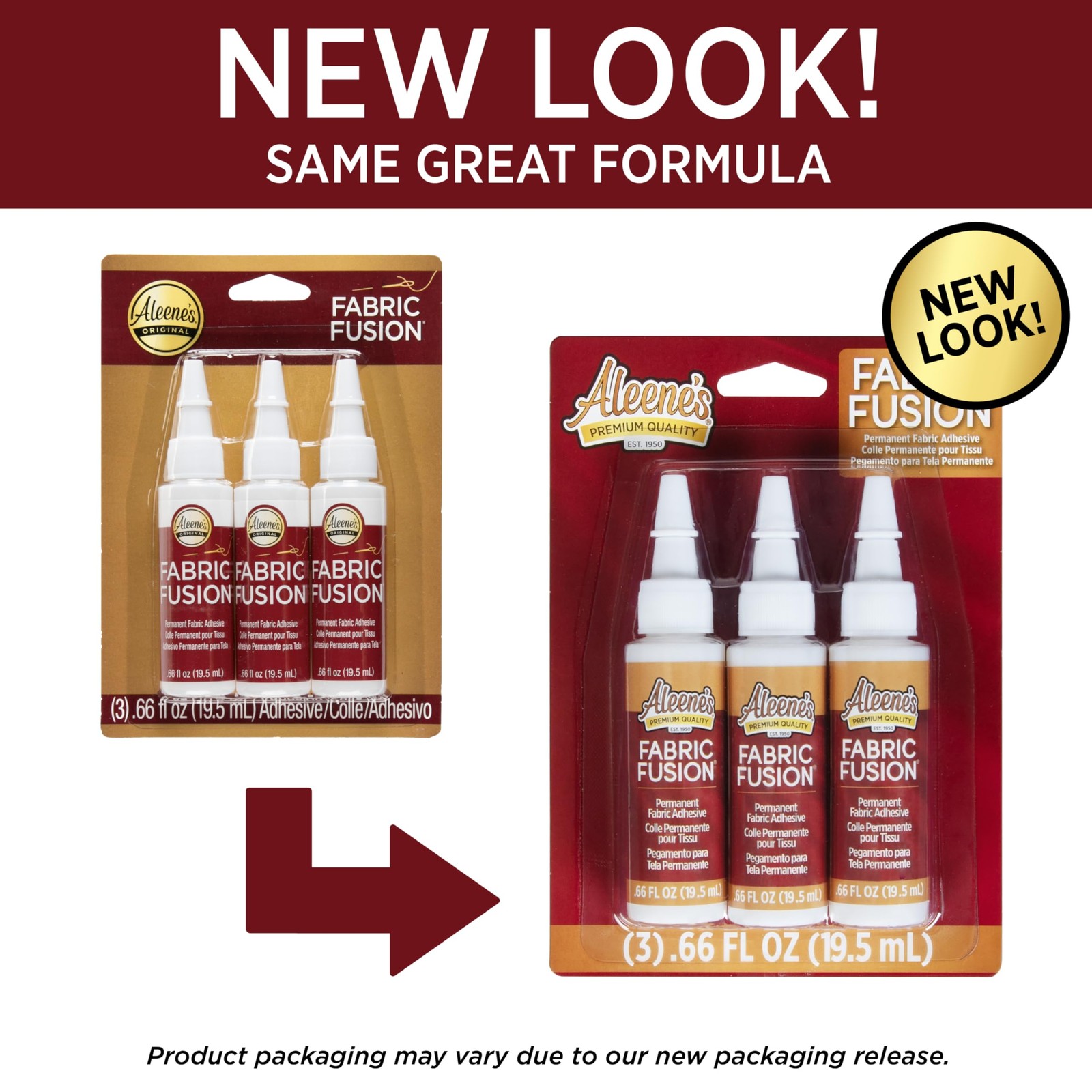 Aleene’s Fabric Fusion Glue .66 oz 3-Pack, Permanent 0.66 OZ 3 PACK, Clear