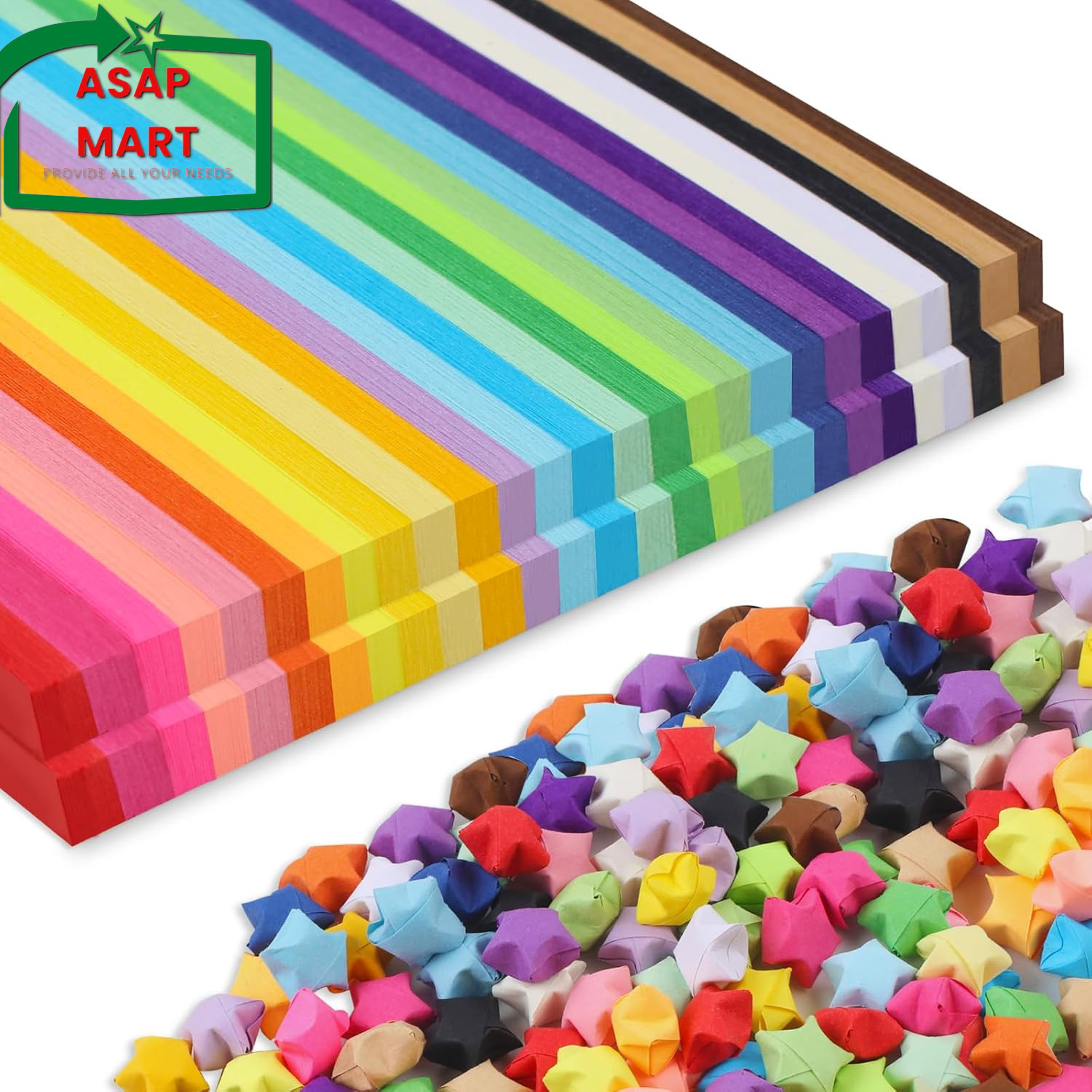 Phinus 2060 Sheets Origami Paper, 27 Assortment Colors Paper Star Strips, Star P