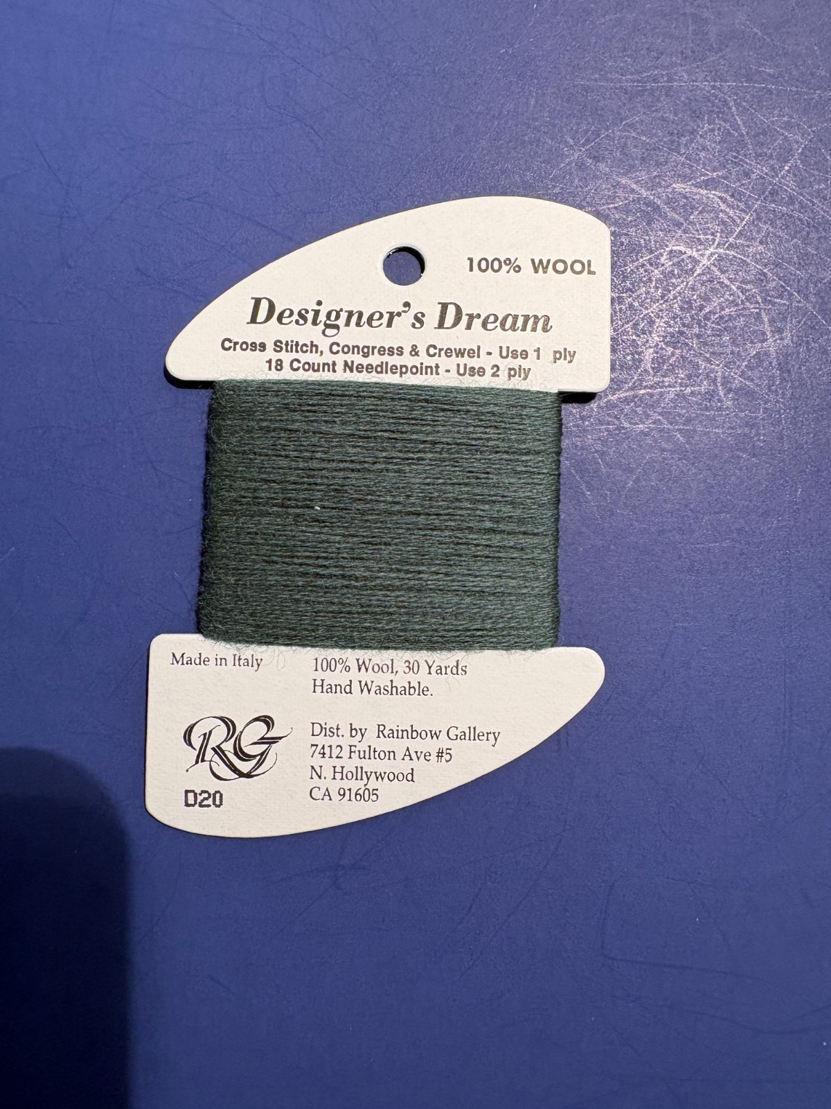 Rainbow Gallery- DESIGNER’S DREAM -100% Wool Thread – 7 colors – you pick-NEW