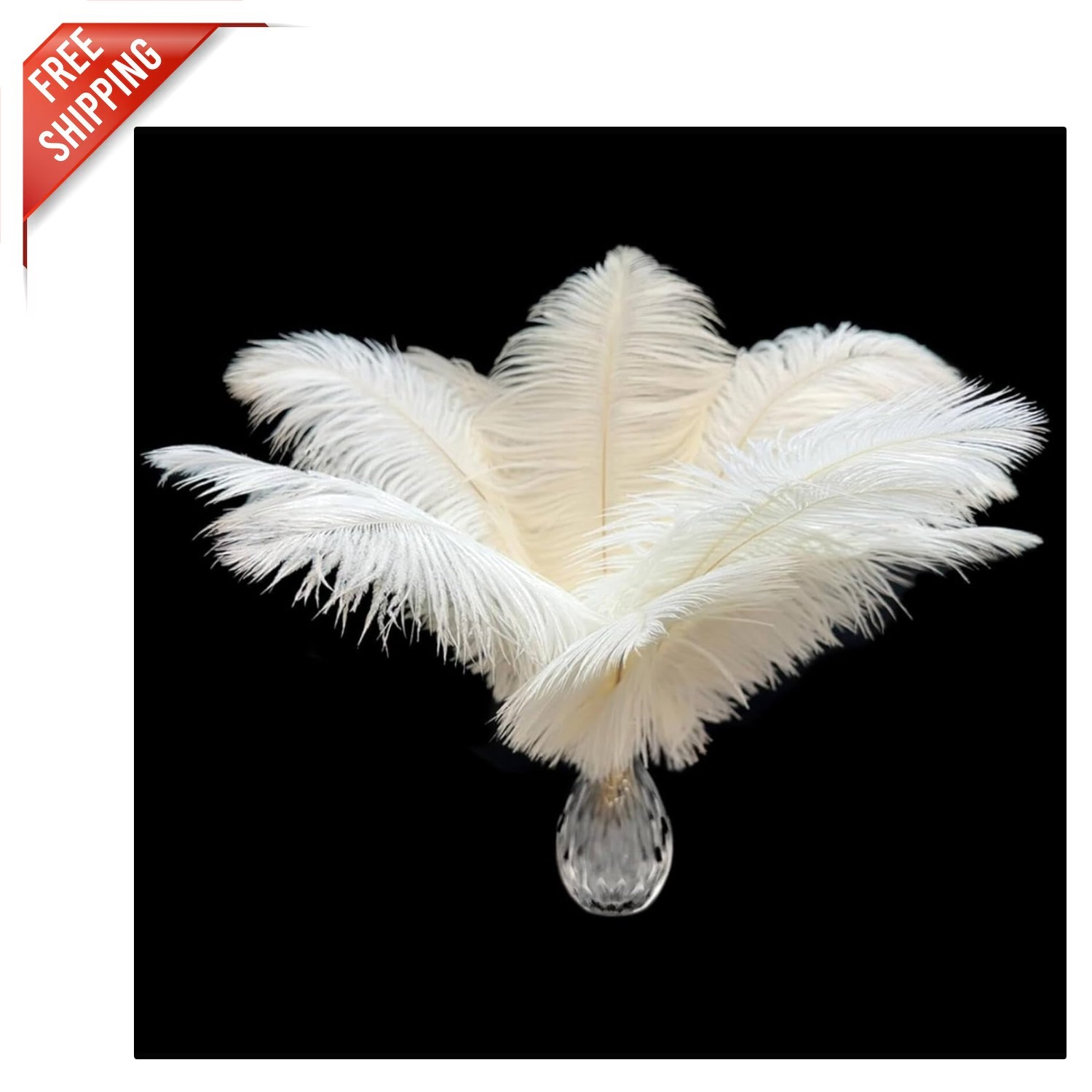 Cruelty-Free 20Pcs White Ostrich Feathers (10-12 inch) – Style Your Celebration