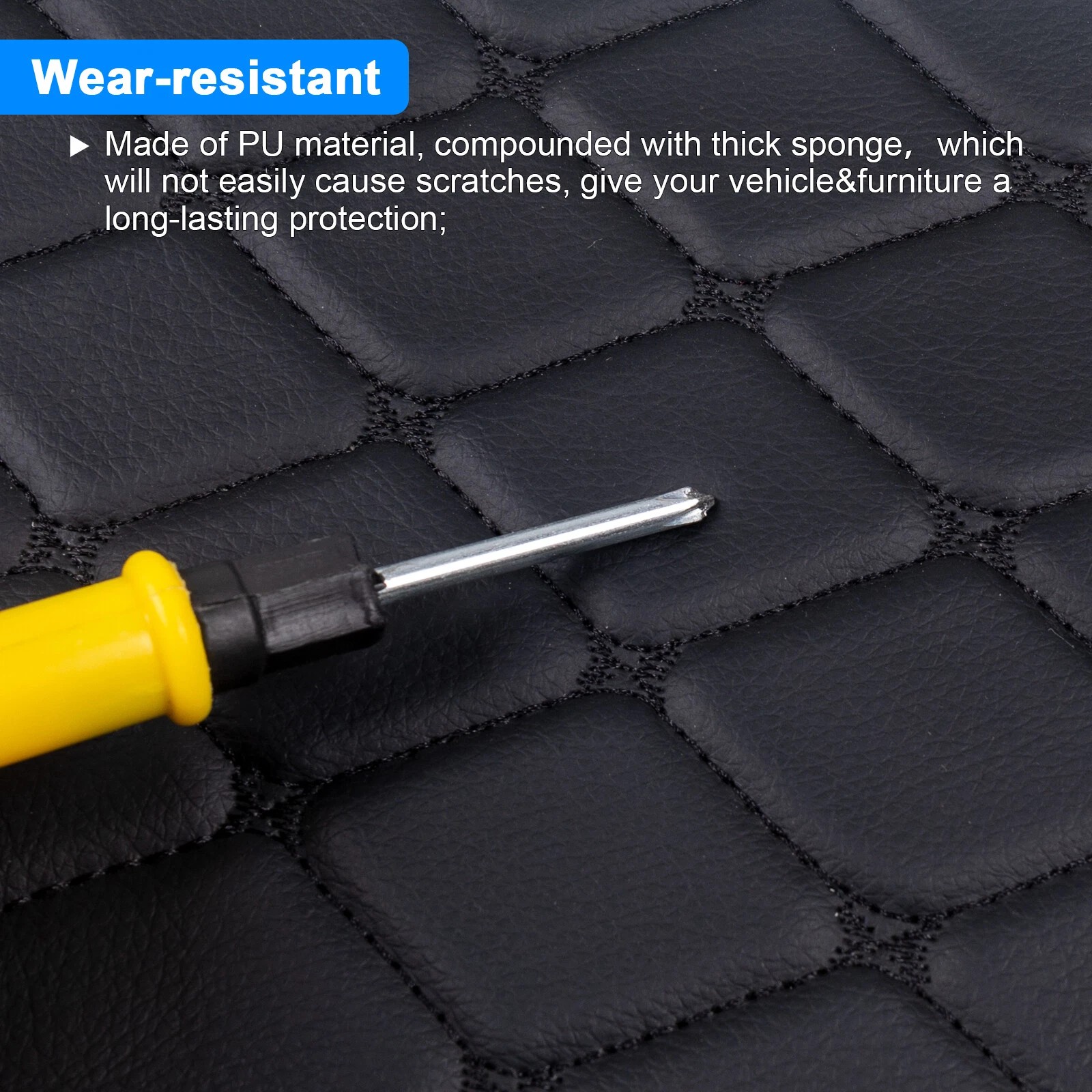 6mm Foam Quilted Diamond PU Leather Fabric Automotive Upholstery 1/2/3/5 Yard