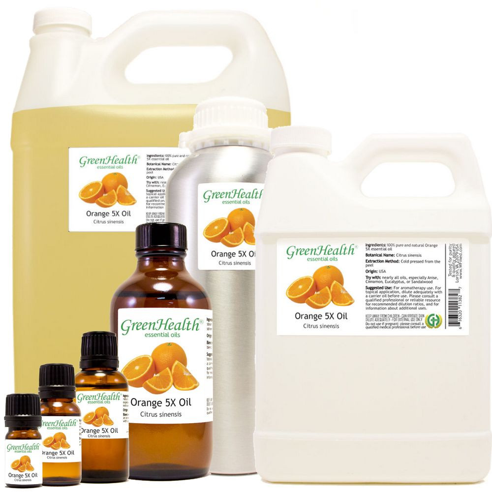 Orange 5X (5-fold) Essential Oil -100% Pure -Free Shipping Many Sizes