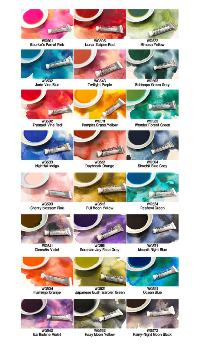 Holbein Granulating Watercolor Set WG591 24 Colors x 5ml