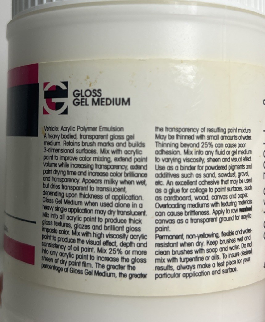 LIQUITEX High Viscosity Acrylic GLOSS GEL MEDIUM 8 fl. oz – UNOPENED