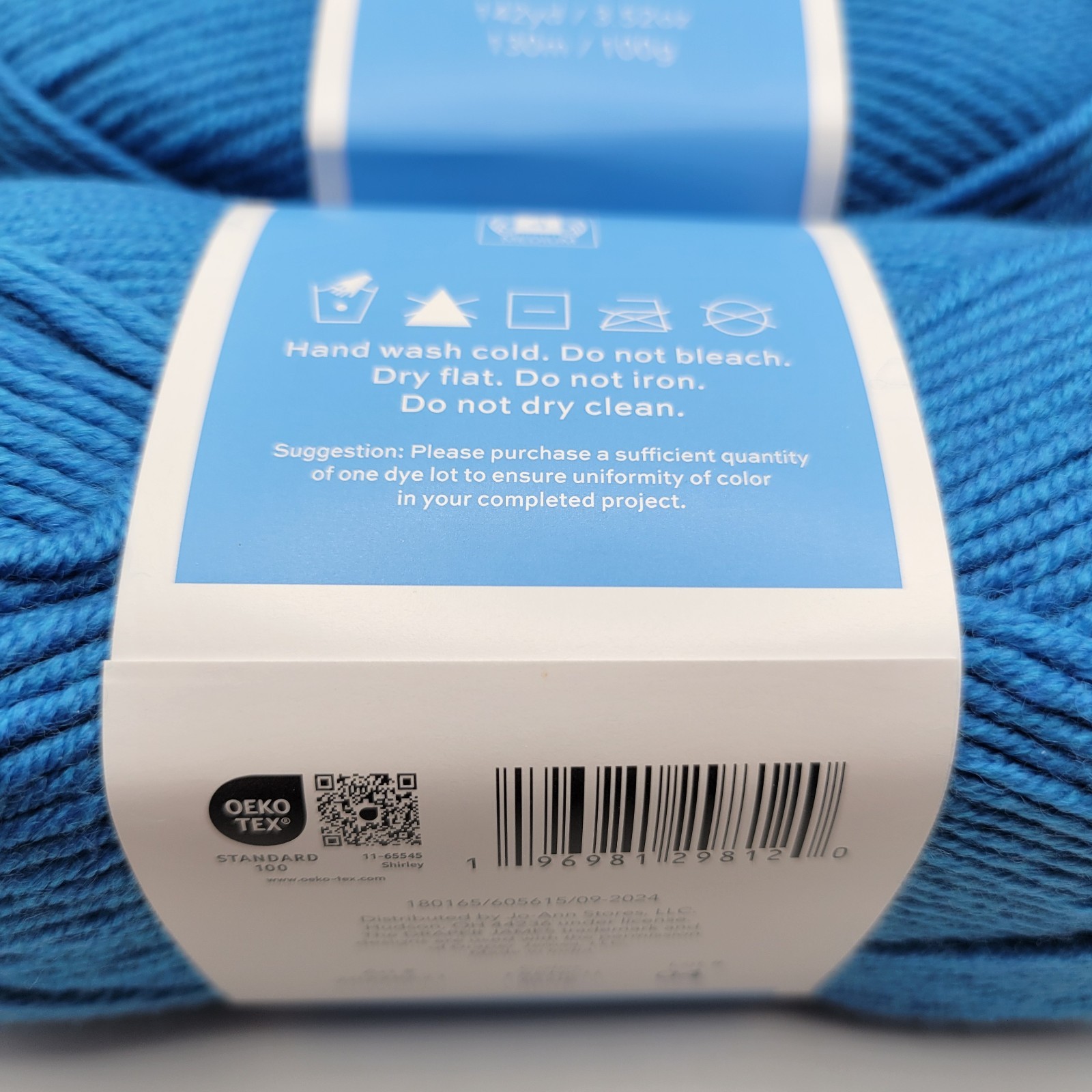 (2 Skeins) Draper James Cozy Wool FRENCH BLUE SW Merino Acrylic 142 yds 3.52 oz
