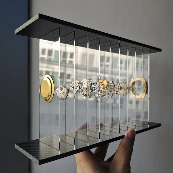 Timeless Transparency™, 3D Disassembled Mechanical Watch Artwork, Golden Cash