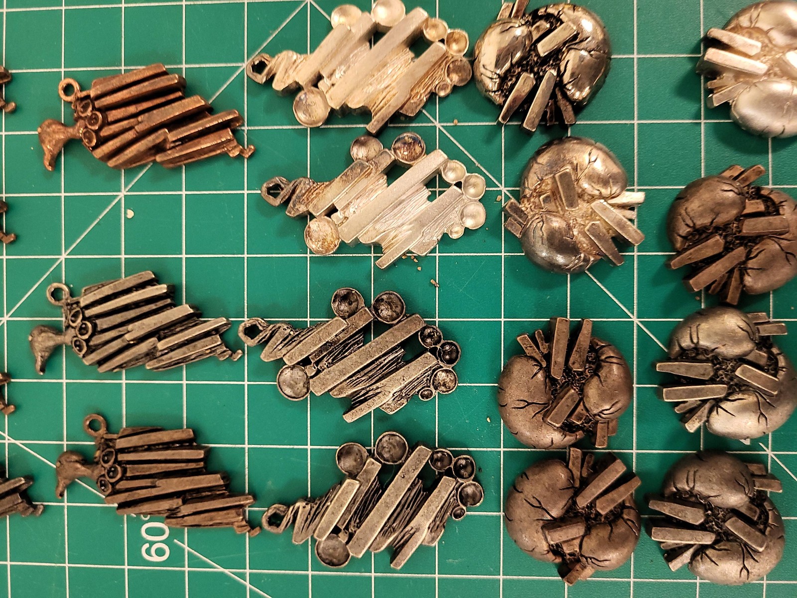 Lot 29 Metal Pendants Abstract Charms Bulk Jewelry Making Supplies Gold Silver
