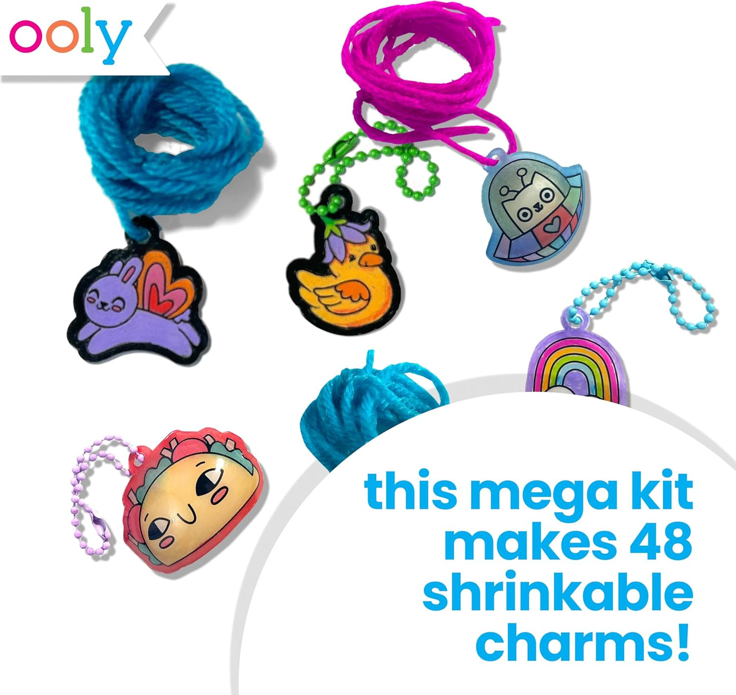 DIY Shrink Art Charms Kit, 73 Pc – Deluxe Pack | Ages 6+, 8 Paint Markers, 48 Ch