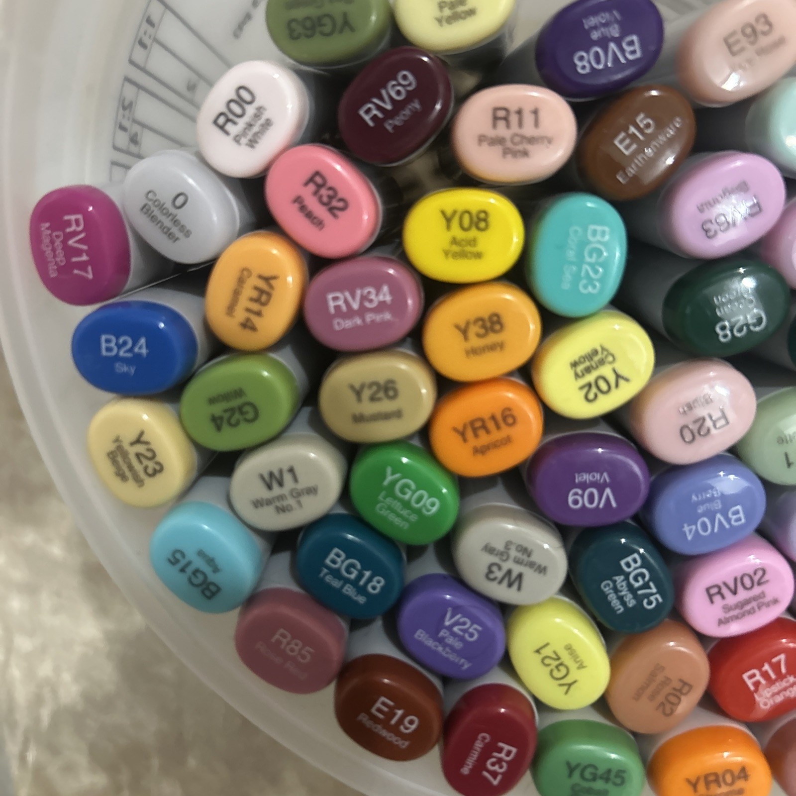 Copic Sketch Markers Lot of 68 Assorted Colors No Doubles