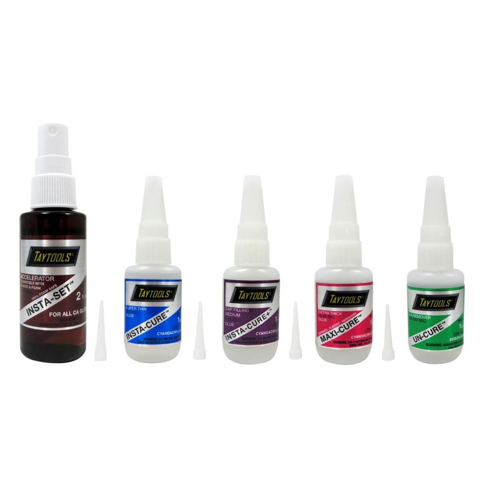 Bob Smith Industries 5-Piece Set CA Super Glue with Thick, Medium and Thin Visco