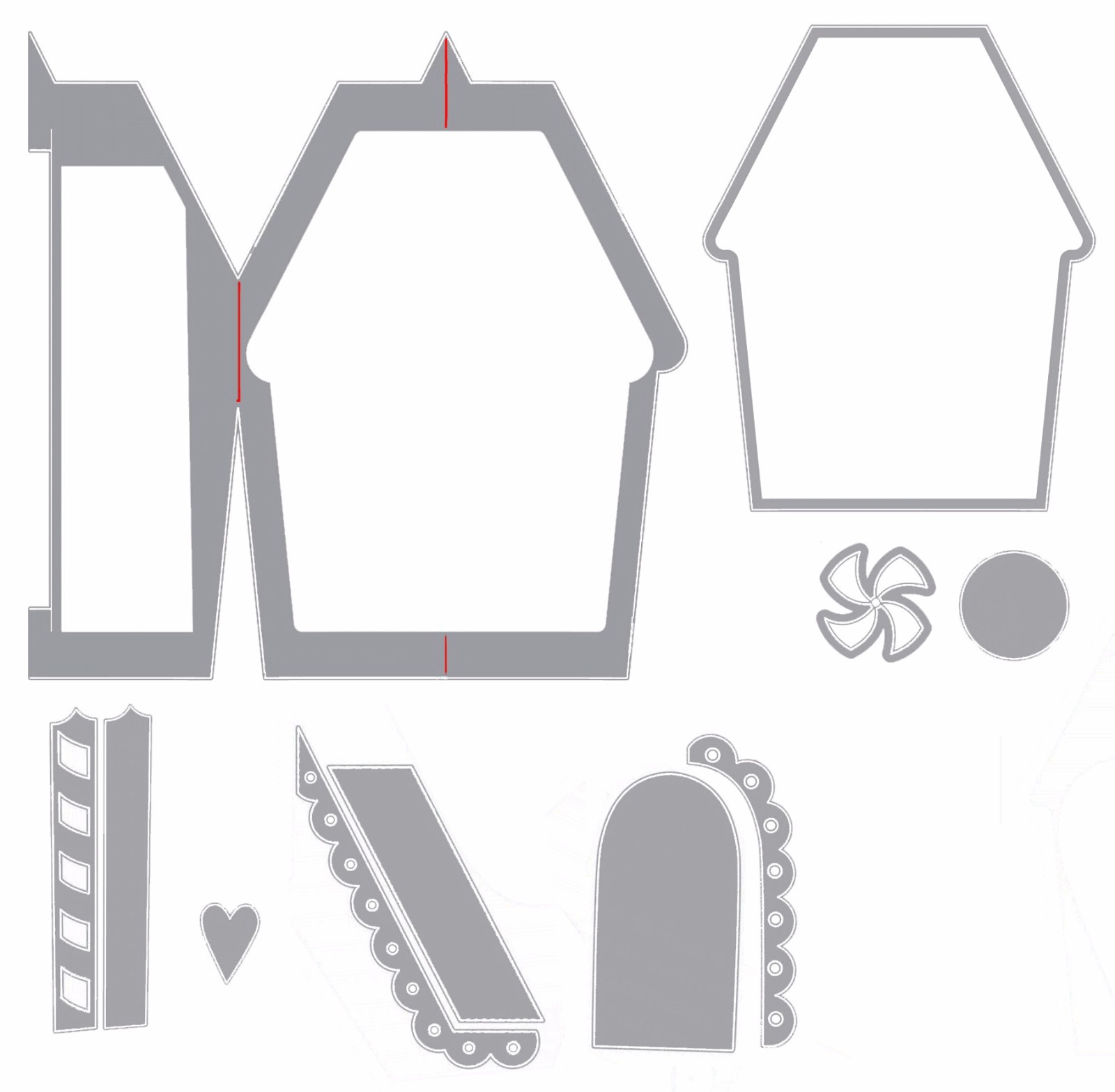 New Sizzix Thinlits Gingerbread Fold-a-long Card 11pk #662449 MSRP $19.99 J Long