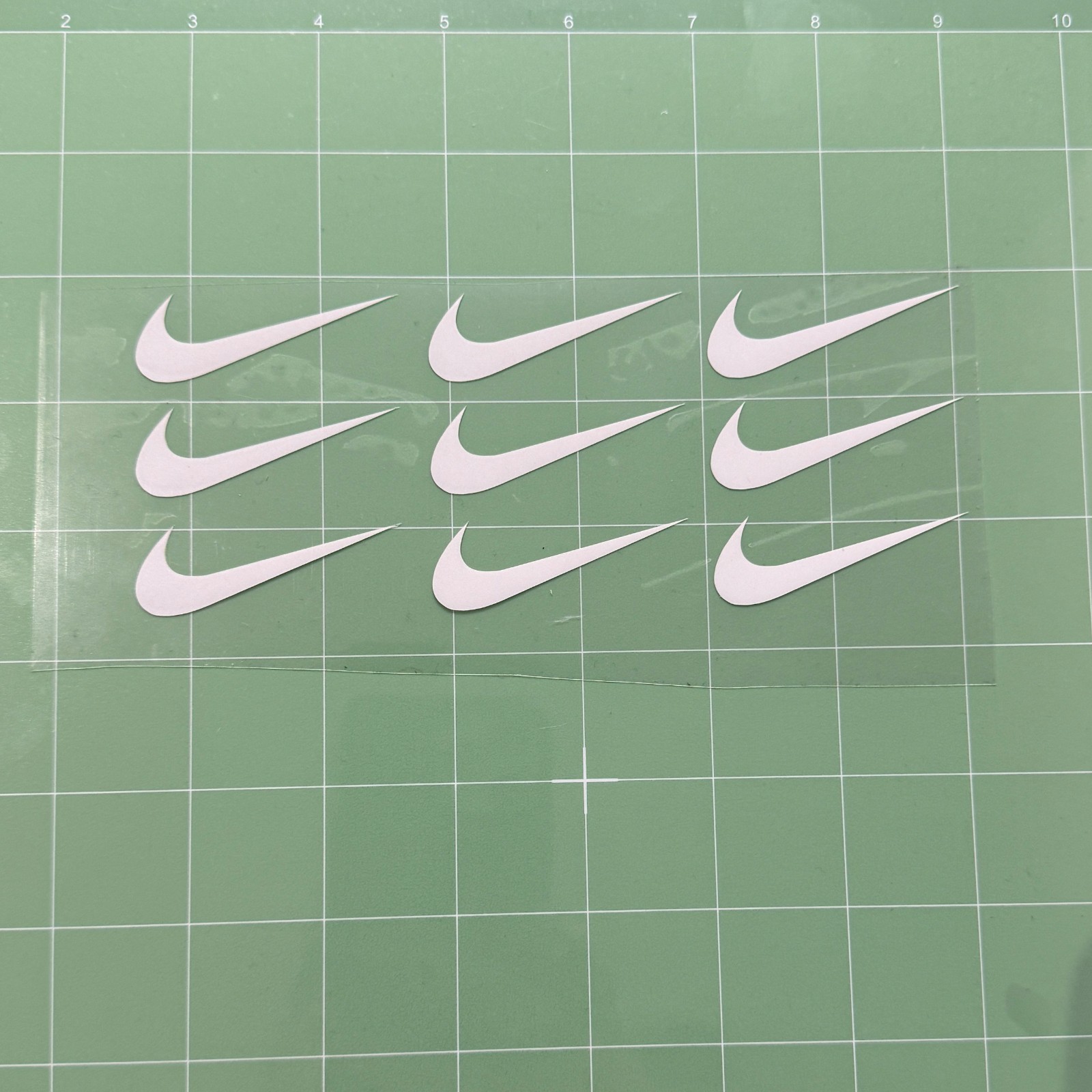 Nike swoosh Heat Transfer 9pcs Iron On Logo Reflective silver/white sports diy