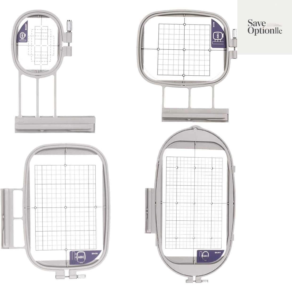 4 Hoops for Brother/Babylock Embroidery Machine SA437, SA438, SA439, SA441 Du…