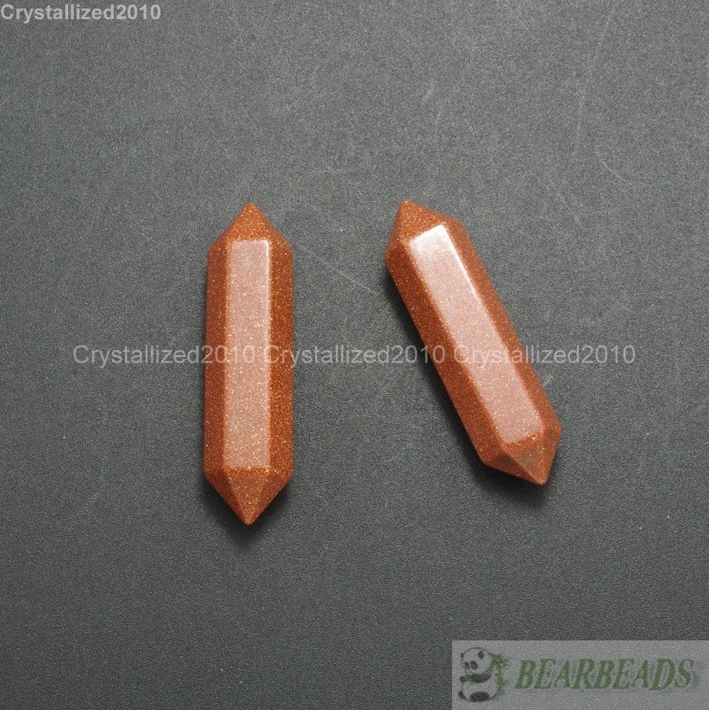 Natural Gemstone Hexagonal Pointed Reiki Chakra Raw Wand Pendant Beads Healing