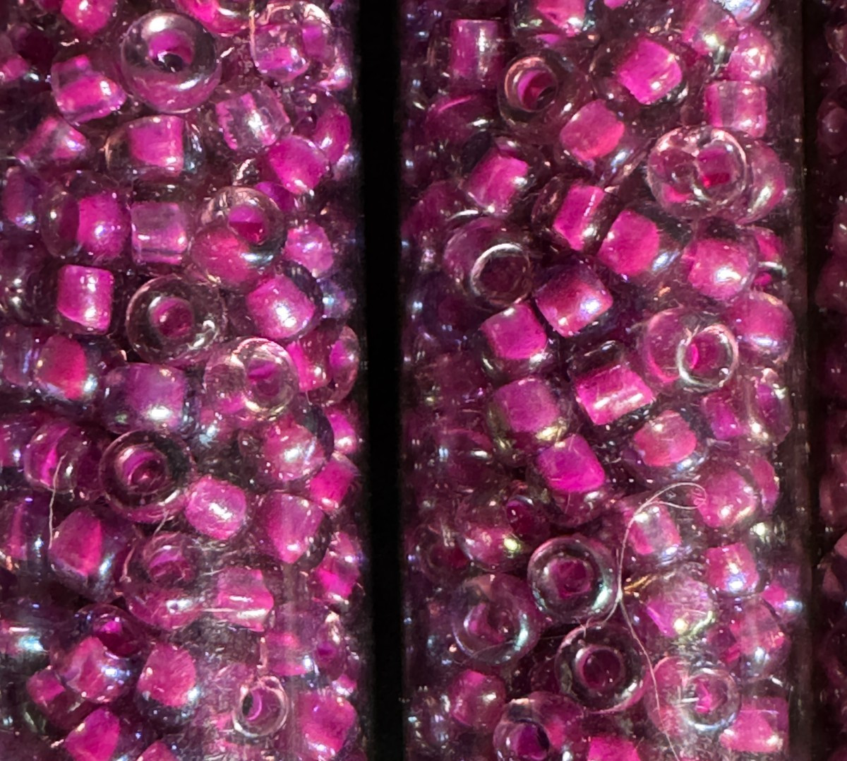 Glass Seed Bead Lot 30 Tubes – Purple, Pink, Magenta & Red – Different Sizes NOS