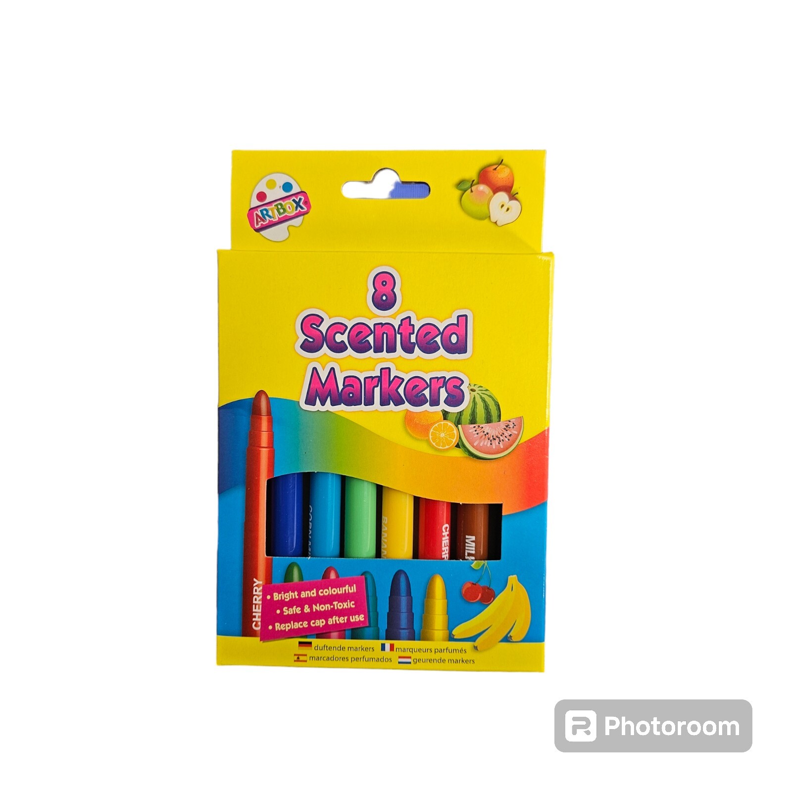 8 Scented Thick Jumbo Markers Assorted Colours Non-Toxic Arts and Crafts