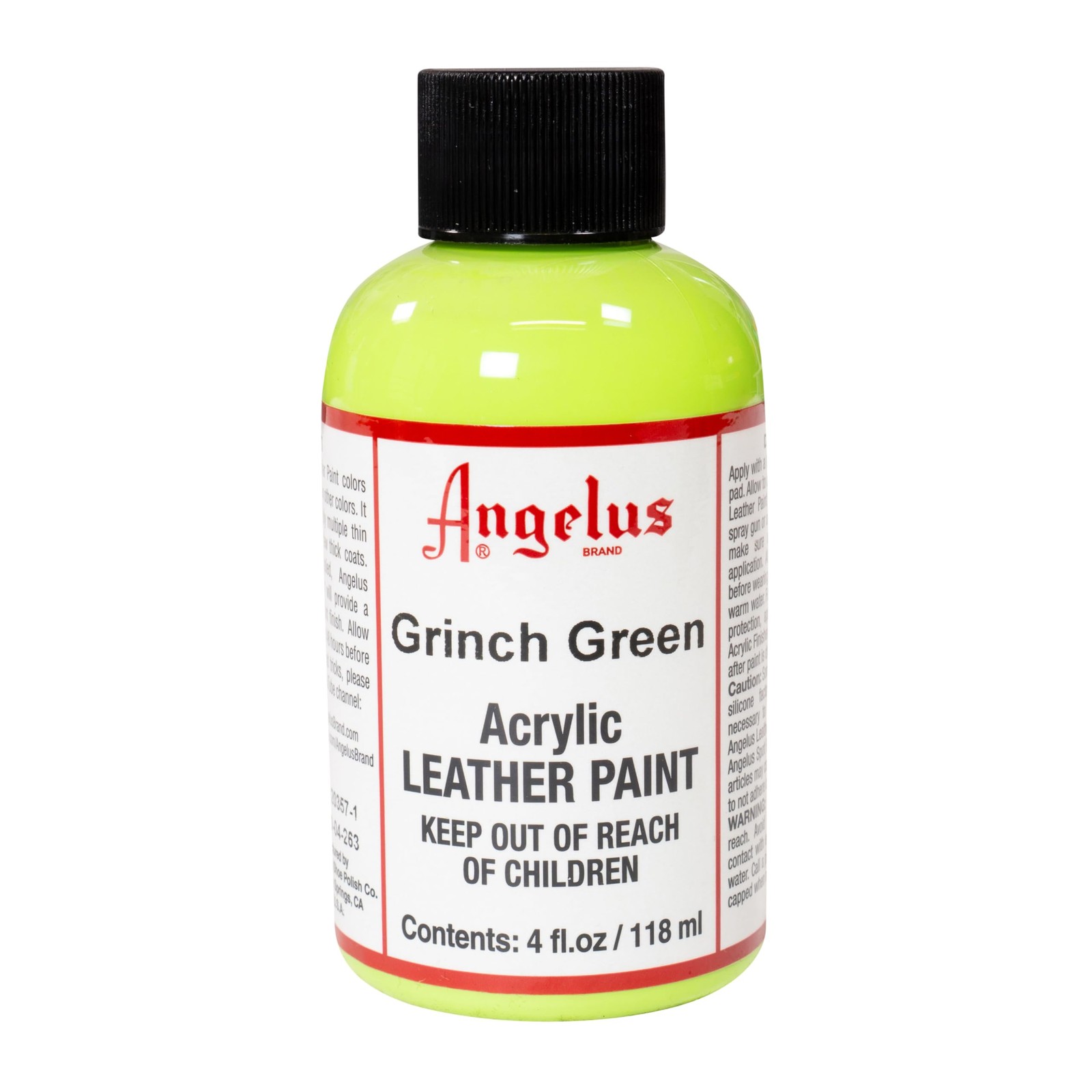 Angelus Acrylic Leather Paint, 4 oz, Grinch 4 Fl Oz (Pack of 1), Green