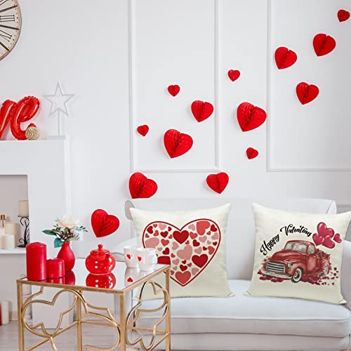 Day Decorations Pillow Covers 18×18 inch Set 18″ x 18″ (Pack of 4) Valentines