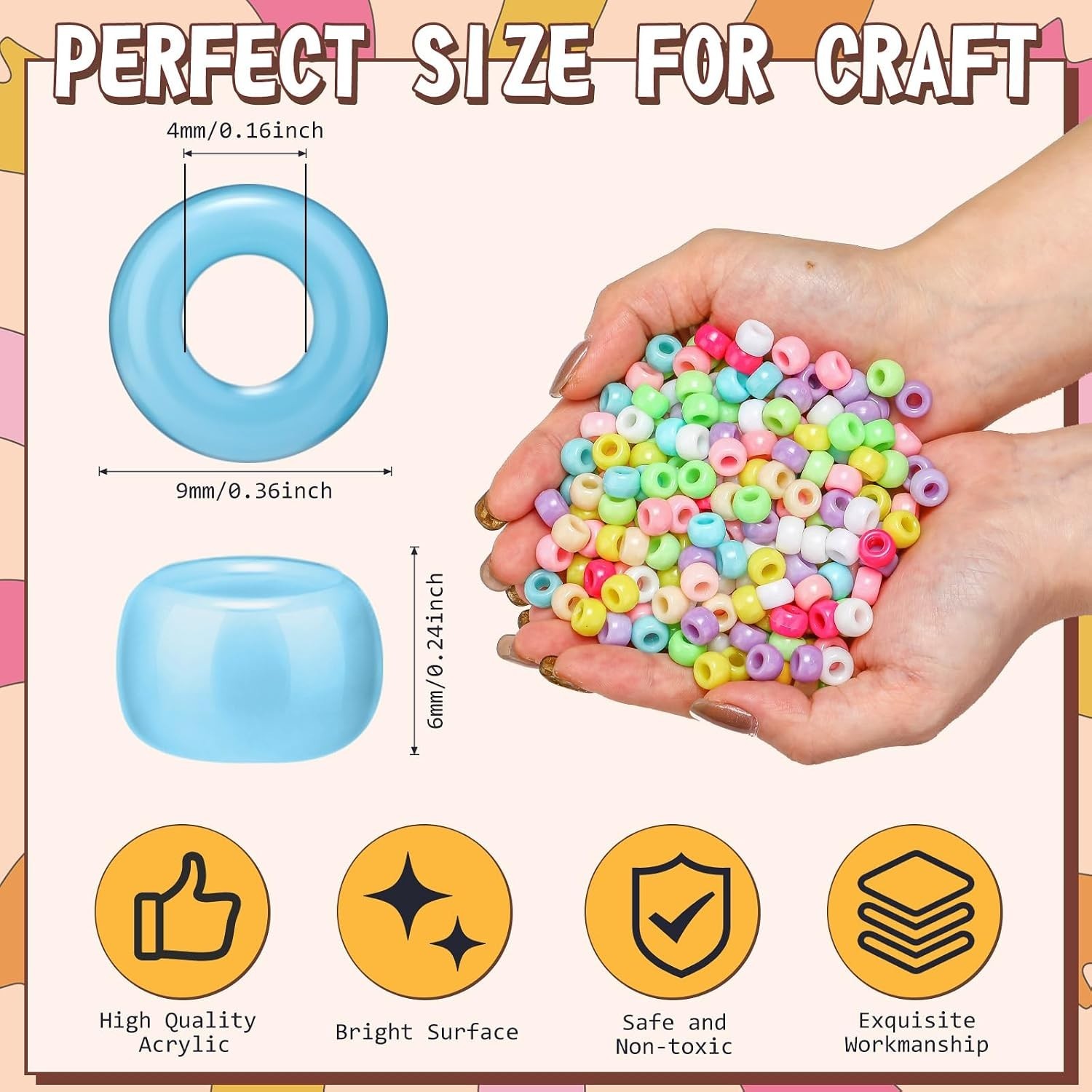 Bulk Plastic Beads for Jewelry Making – Assorted Colors