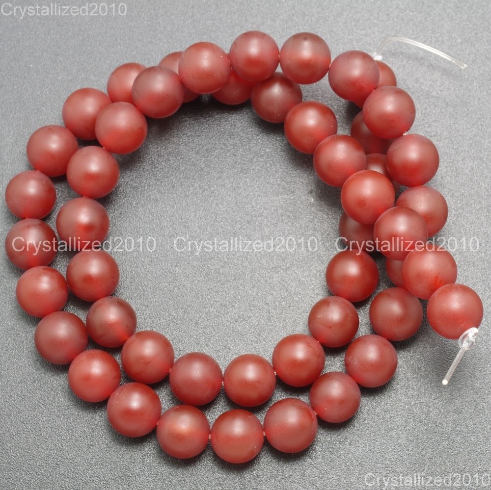 2 Strands Natural Matte Frosted Gemstone Round Loose Beads 4mm 6mm 8mm 10mm 15″
