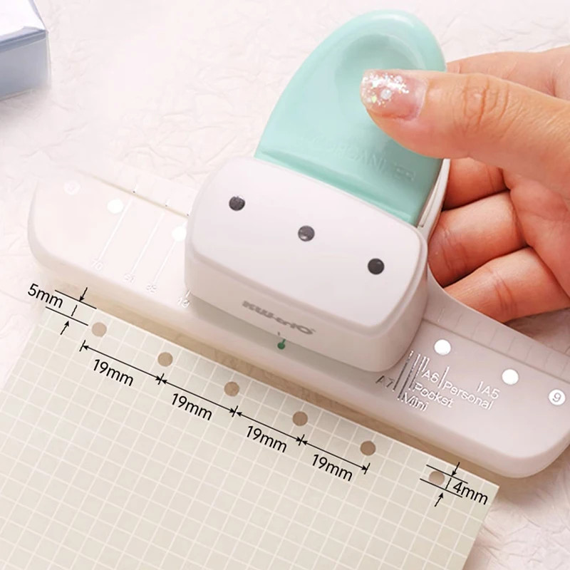 3 Hole Paper Punch Adjustable A4 A5 A6 Loose Leaf Planner Binder Punch