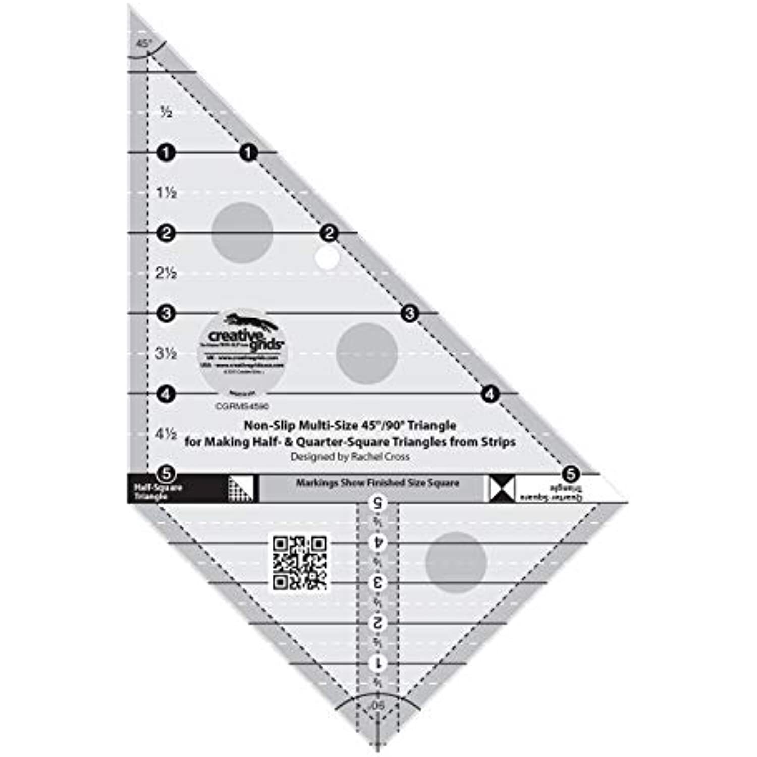 Creative Grids Multi Size Triangle 45 and 90 Degrees Quilt Ruler – CGRMS4590
