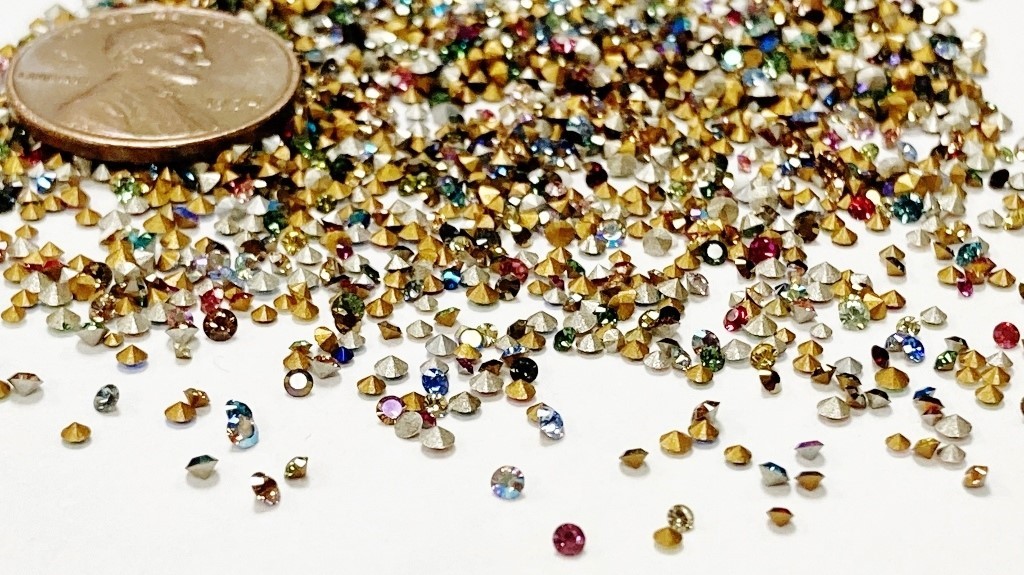 400 Vintage Swarovski Crystal 1mm. To 2mm. Tiny Rhinestones – Jewelry Repair J48