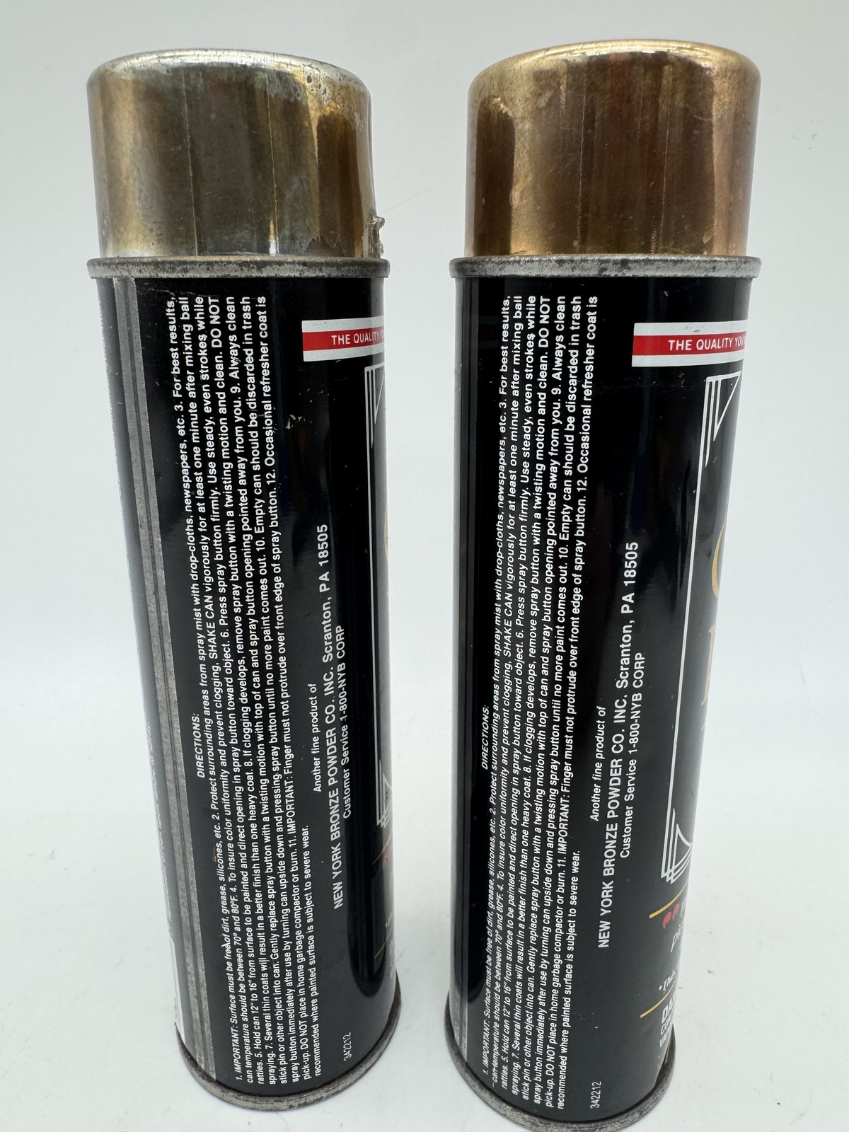 2 Cans NYBCO 18KT Gold Plate Fast Drying High Brilliance Spray Paint #765 8 oz