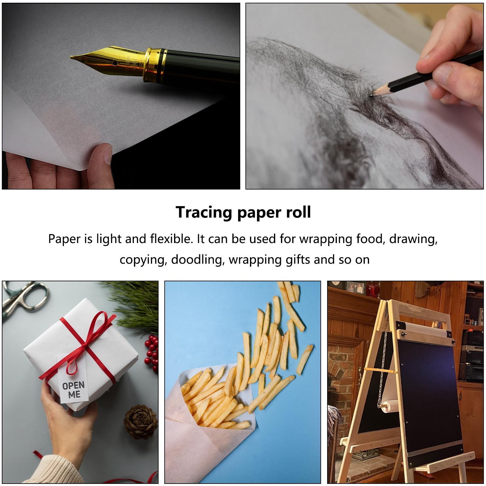 Tracing Paper Roll 36 Inches x 30 Yards, Large Trace 36 Inches, translucent