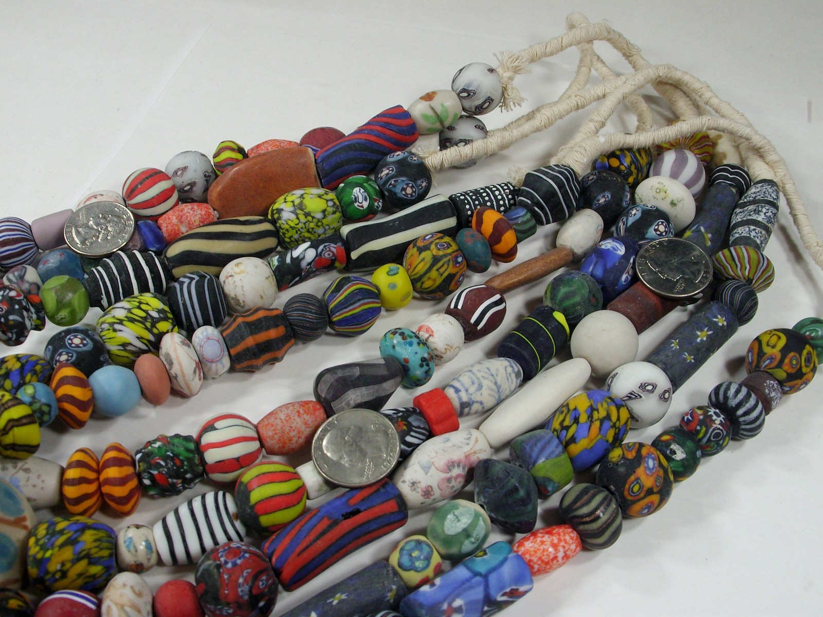 4 Strands 24″ India Handmade 2nd Quality Replica African Trade Beads (PO-9) ⭐
