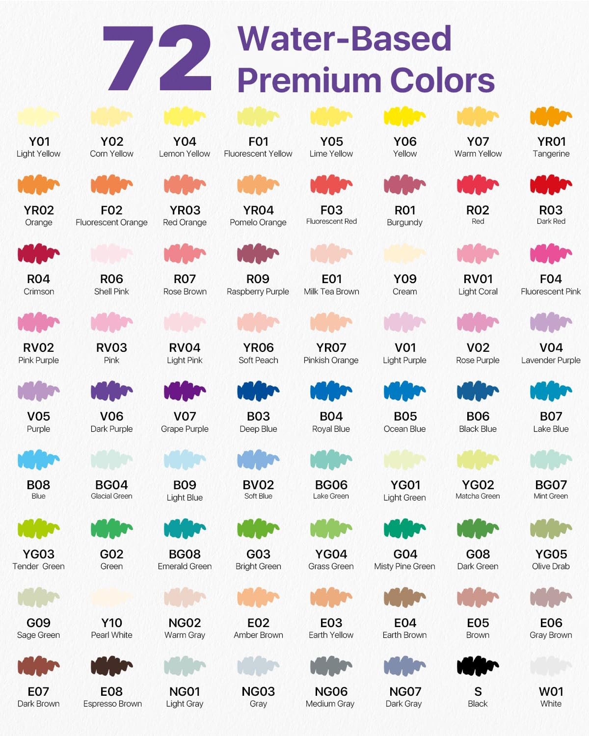 JusArt 72 Colors Acrylic Paint Markers with Canvas Bag, Water-Based No-Bleed …
