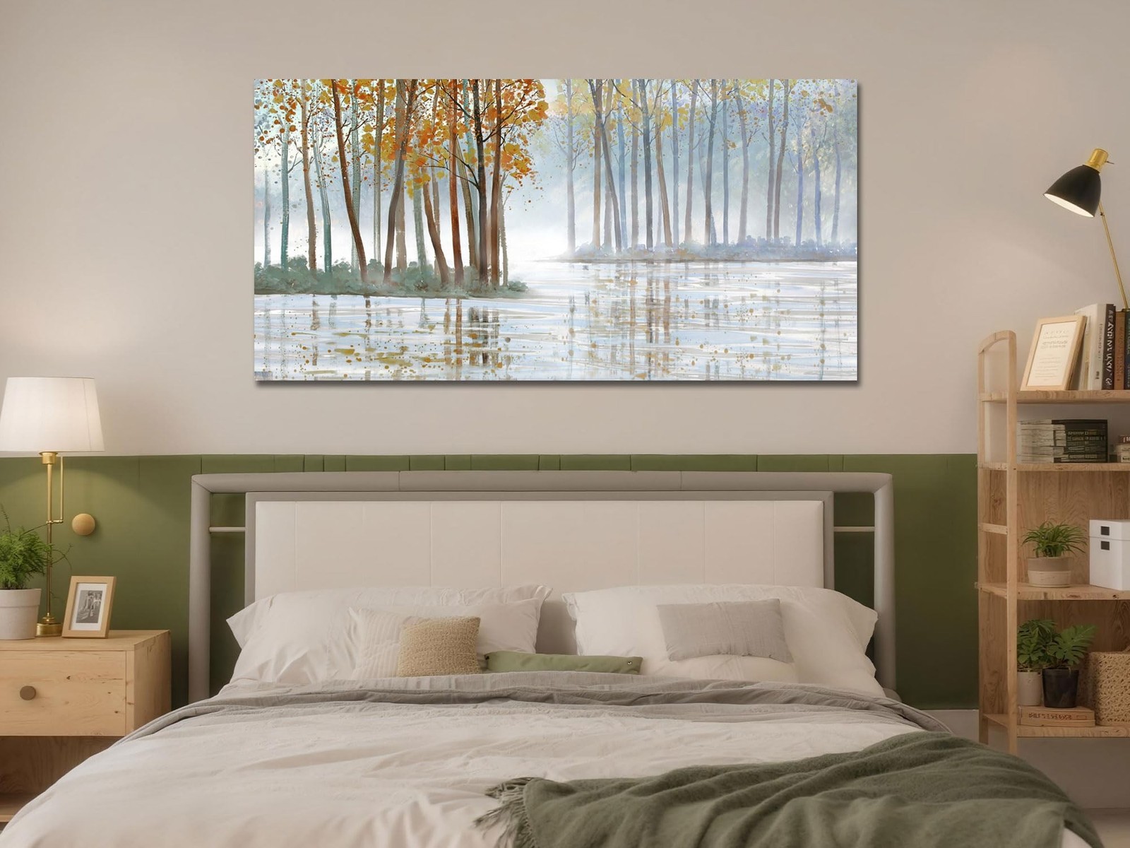 Arjun Birch Trees Wall Art Canvas Forest Landscape Picture Painting, Nature M…