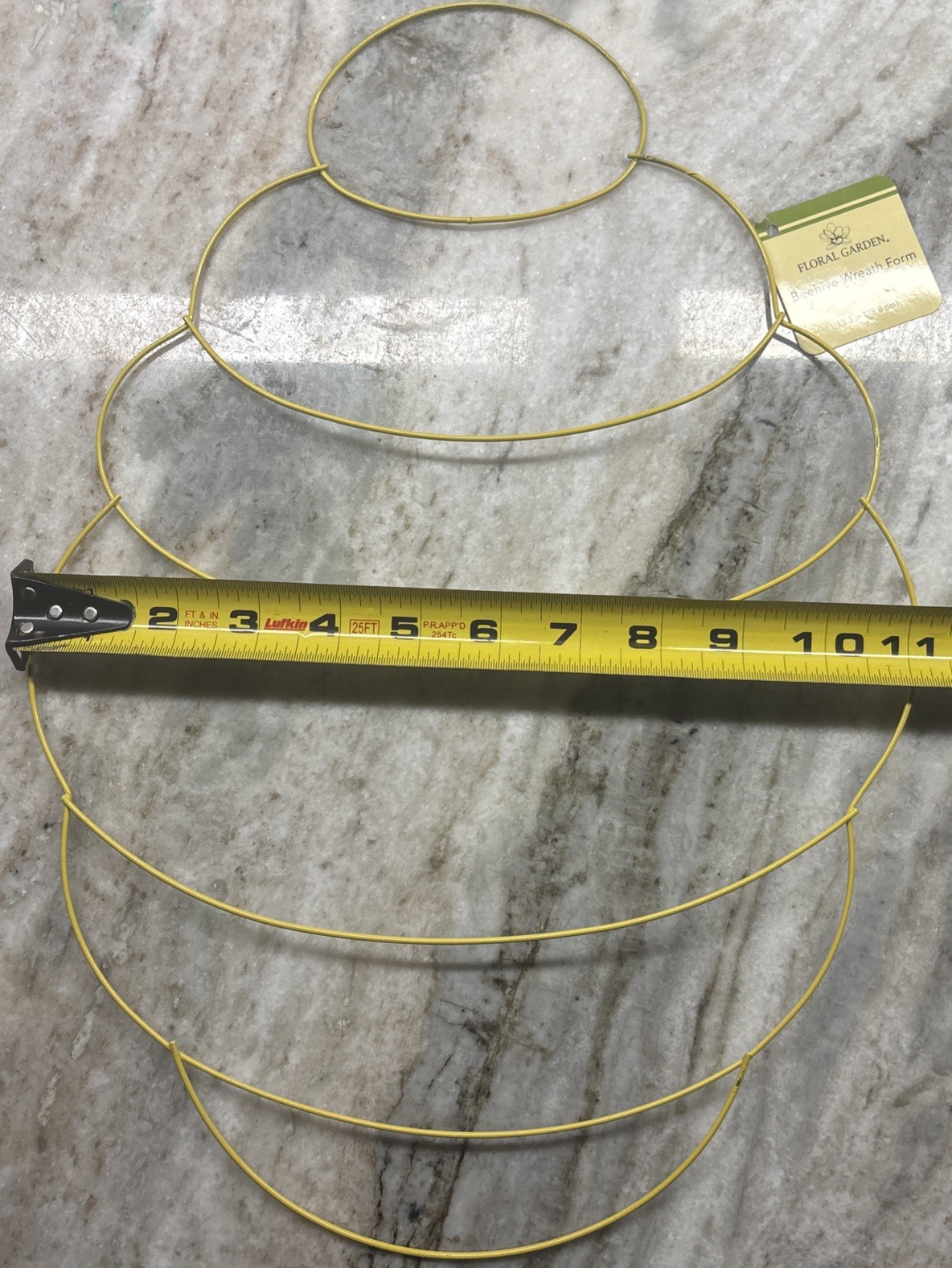 Metal Beehive Wire Wreath Form—Yellow— 16×11 Inches—NEW—SHIPS IN 24 HOURS—