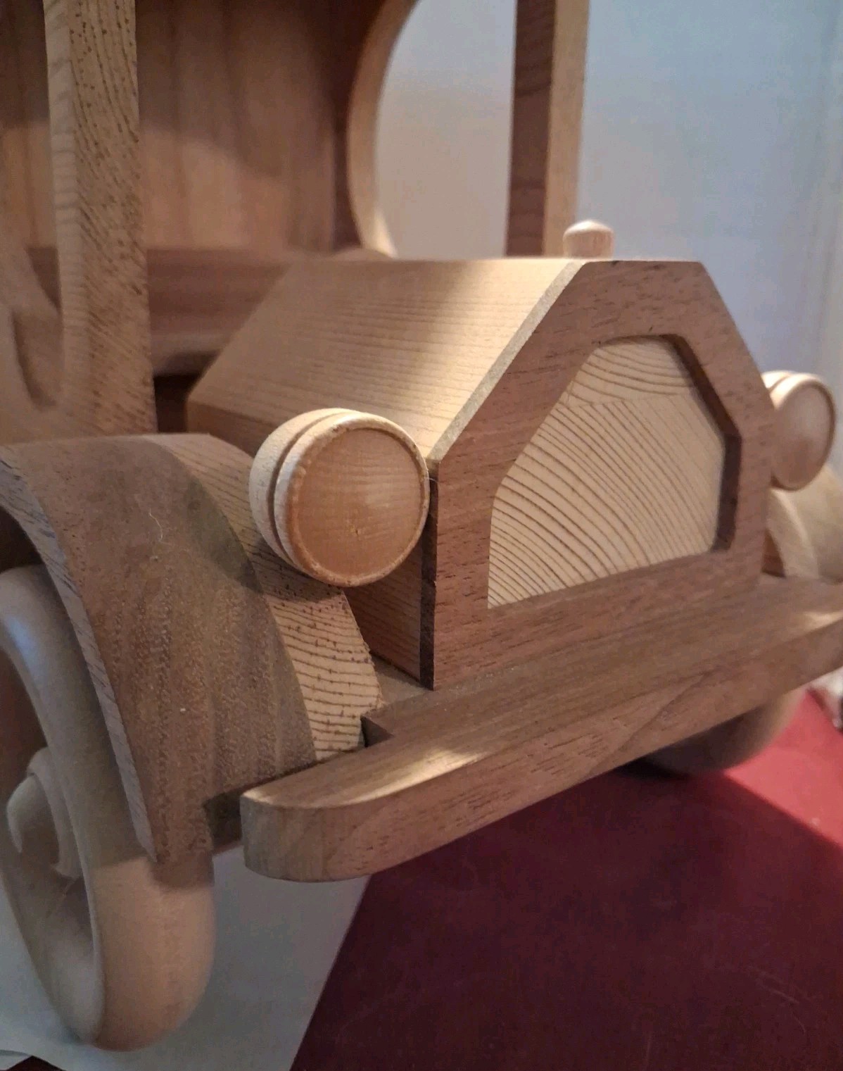 Wood Art Model T Delivery Van Handcrafted Light Unfinished Wood Unique Decor