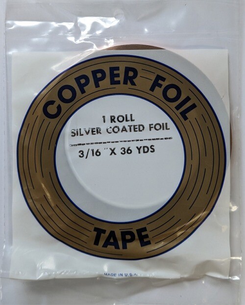 3/16 EDCO Silver Back Copper Foil for Stained Glass – 1.0 mil