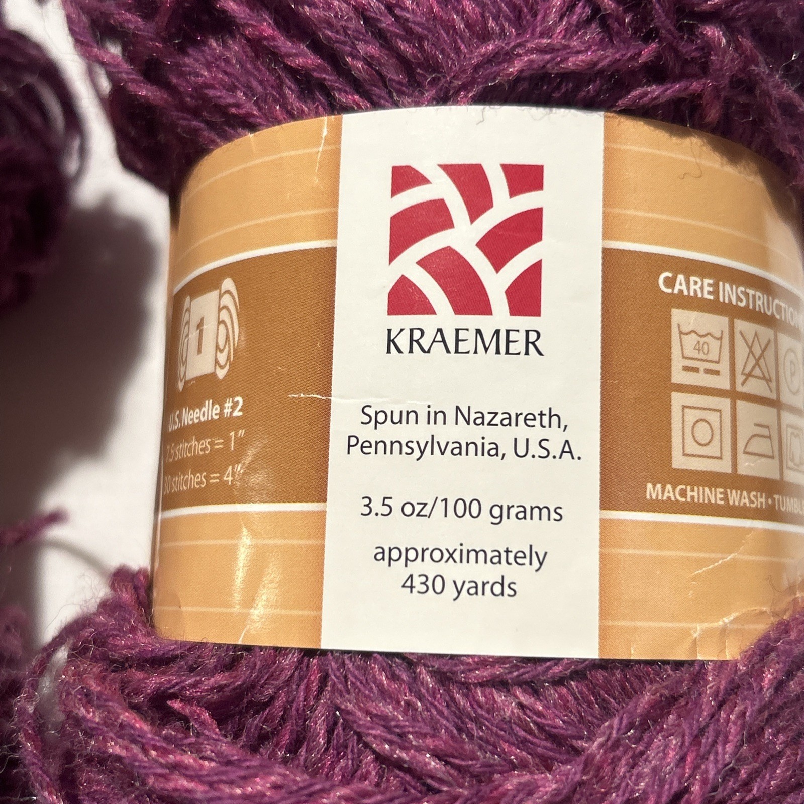 Vintage Saucon Sock Yarn Loganberry 2 Skeins 3.5oz Each
