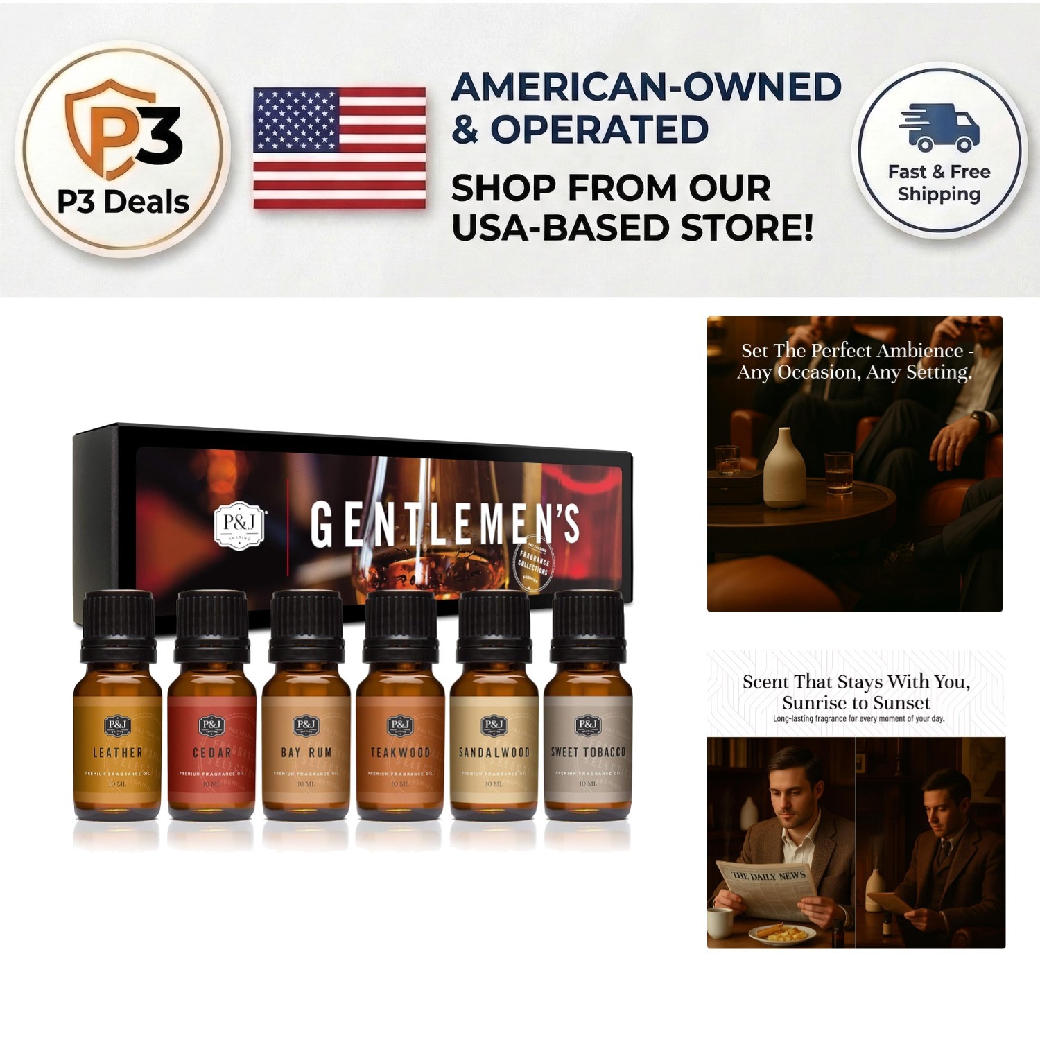 Aromatic Oil Set for Diffusers – Gentlemen’s Fragrance Collection Gift Box
